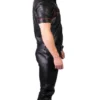 Men's Real Leather Uniform Shirt - Red Accent - Image 3