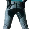 Real Leather Quilted Pants Gray & Black - Image 3